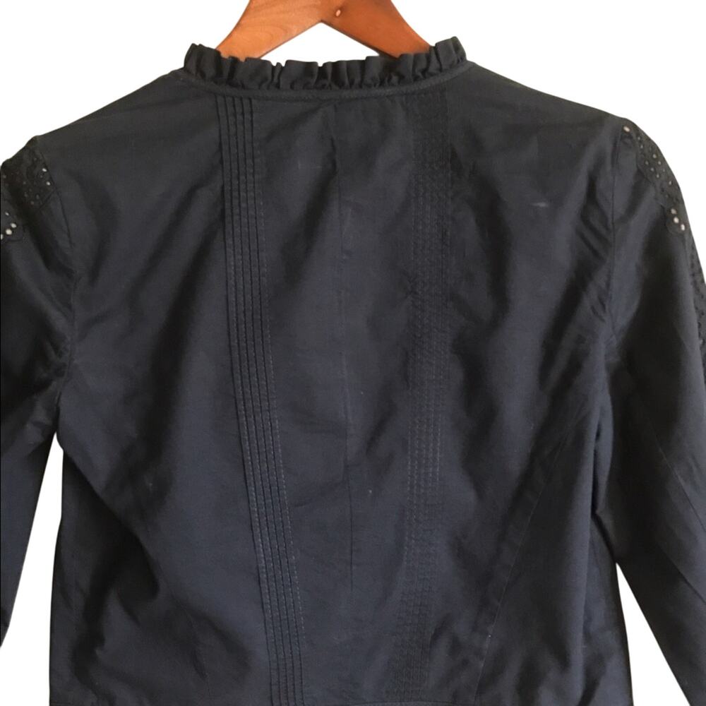 Loft Ann Taylor Navy Eyelet Jacket Size 2 - Picture 6 of 8